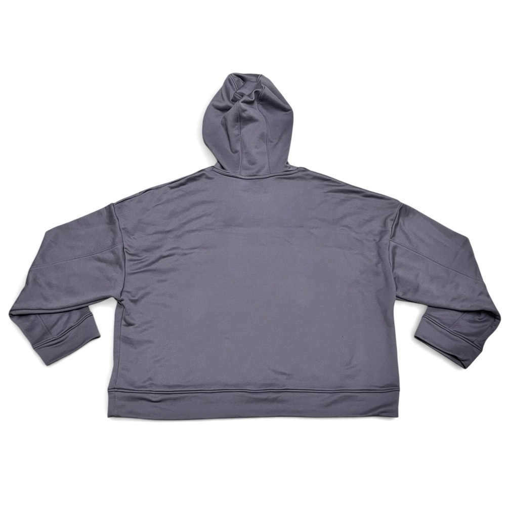 Under Armour Women Terry Crop Long Sleeve Hoodie L Purple Gray Casual Athleisure - Picture 6 of 11
